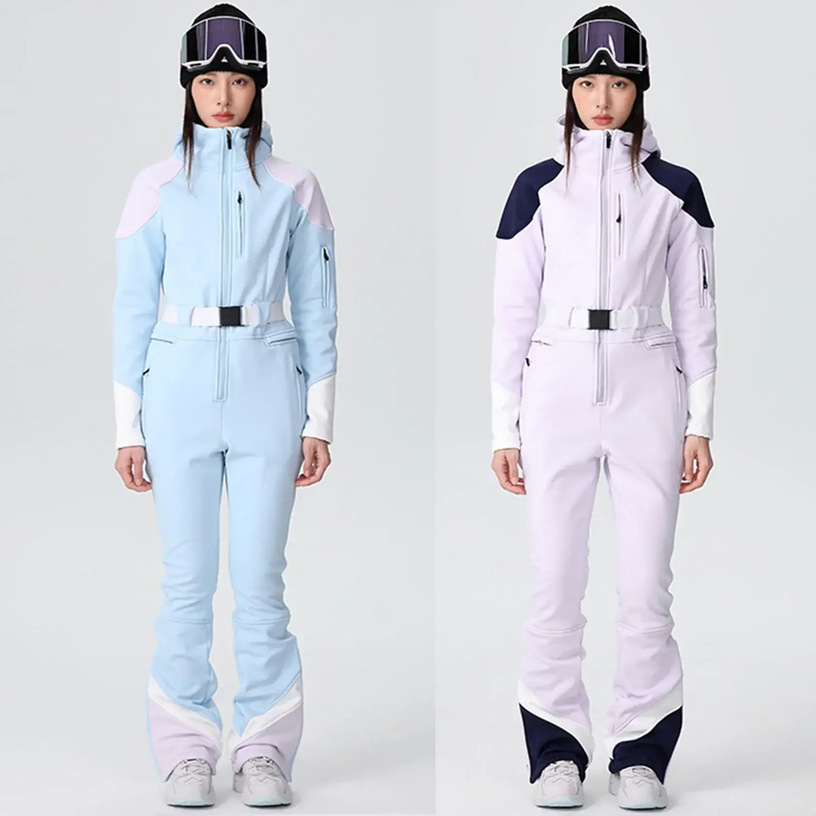 Women’s One-Piece Ski Suit Slim Warm Snowboard Wear Waterproof Tracksuit for Outdoor Use