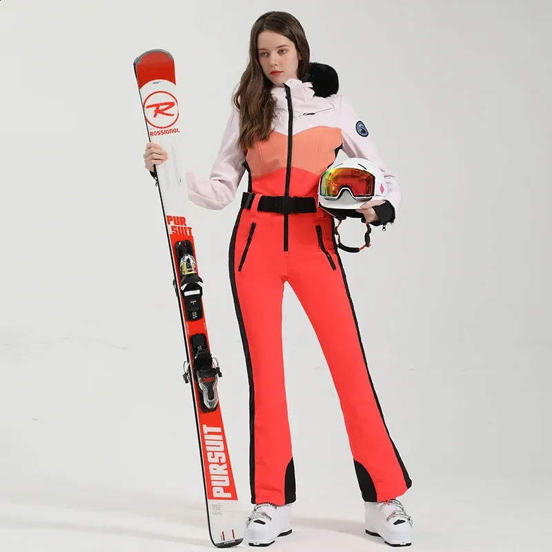 Women’s Outdoor Ski Suit - Windproof Waterproof Winter Jacket with Matching Pants for Snow Sports