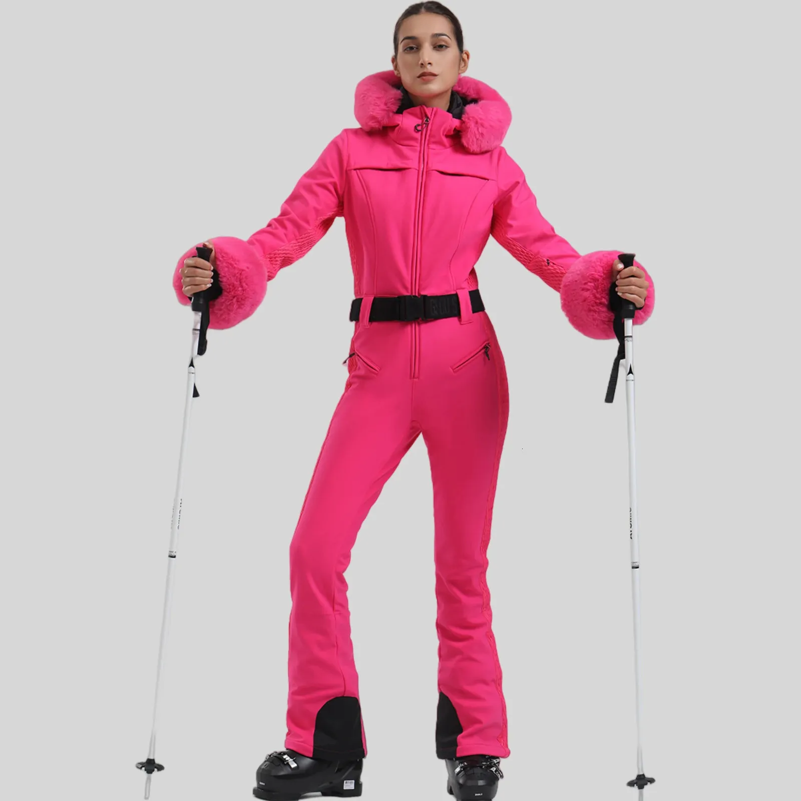 Ultra-Thin Women's Ski Jumpsuit Winter Waterproof Snow Sports Wear