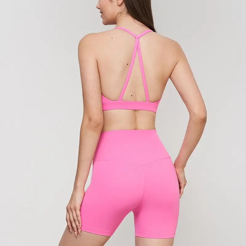 Women's Yoga Shorts Set High Waist Shockproof Vest Breathable Tight Sports Fitness Outfit