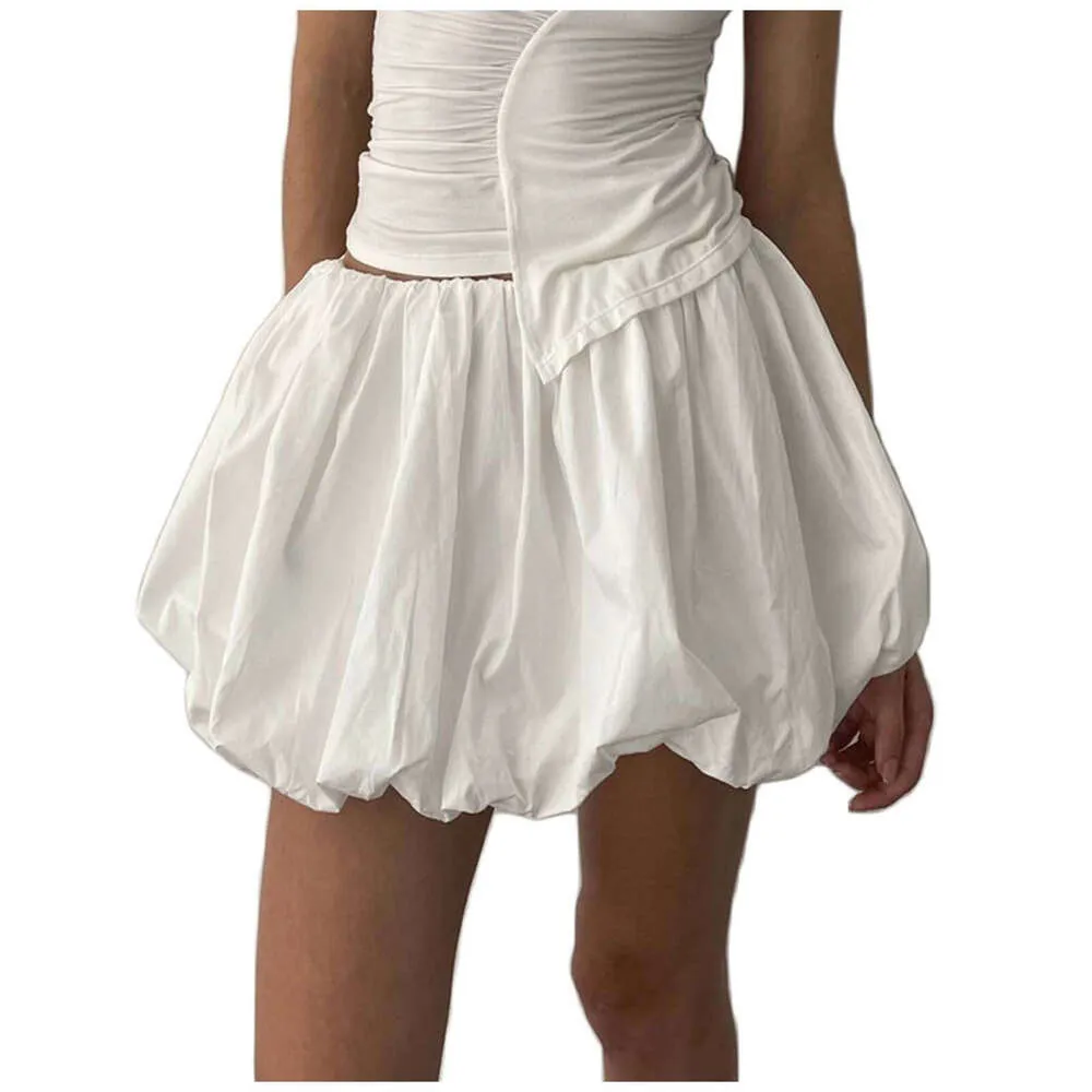 Ladies Sexy Mini New Solid Color Ruffle School Skirt Slim Fit Pleated A Bottomed Sports Tennis Skirts