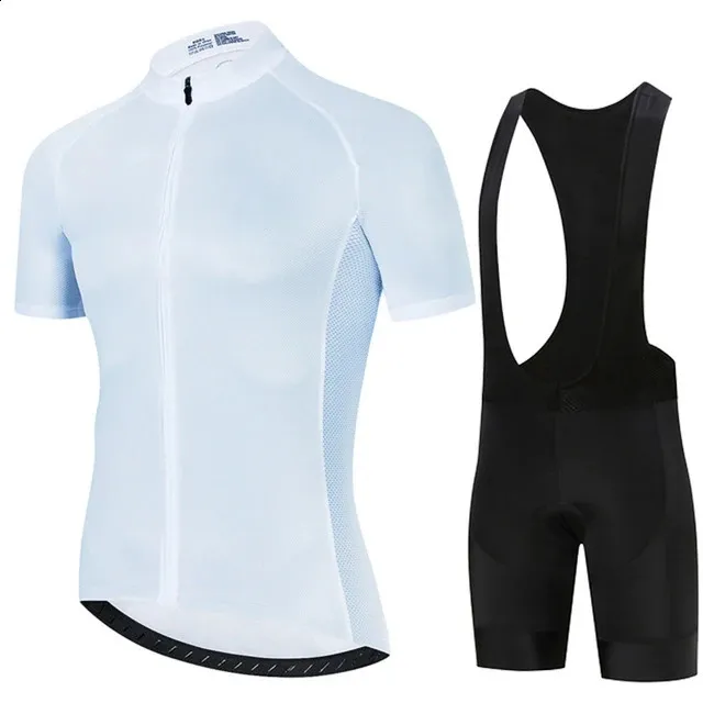 Men's Cycling Jersey and Bib Shorts Set Mountain Bike Clothing Sleeve Suit for Sports MTB Training Uniform