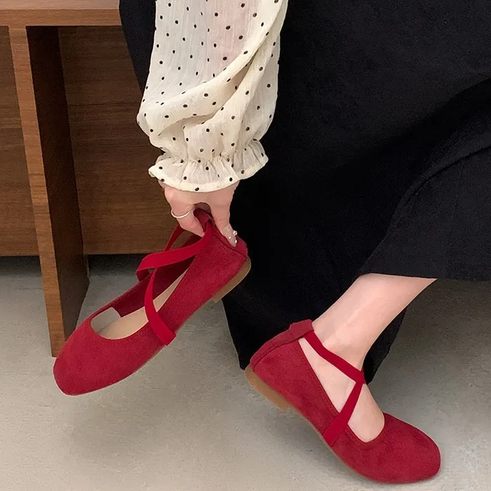 Stylish Elegant Ballet Flats Women 2025 New Summer With Skirt Soft Soled Mary Jane Footwear