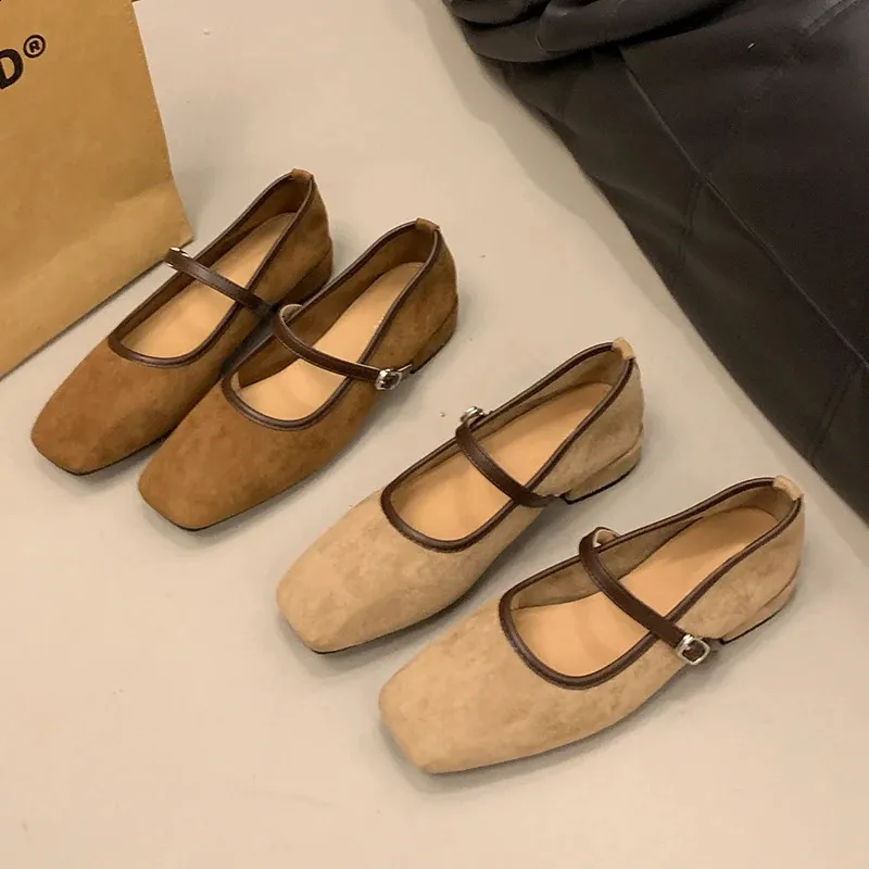 Casual Women's Summer Retro Spring Modis Ballet Dancer Mary Jane Suede Low Boots