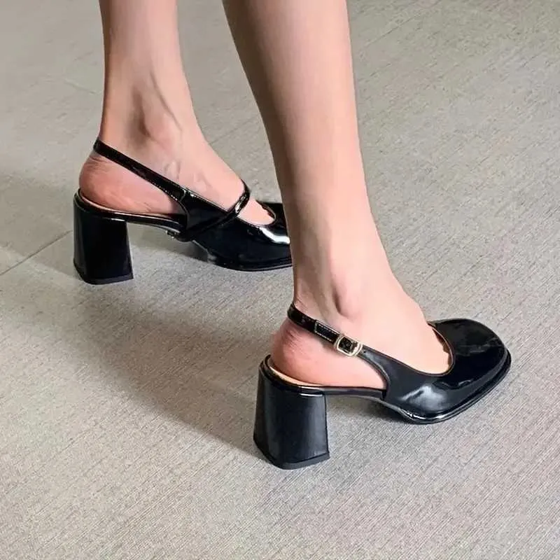 Women's Chunky Heel Patent Leather Mary Jane Party...