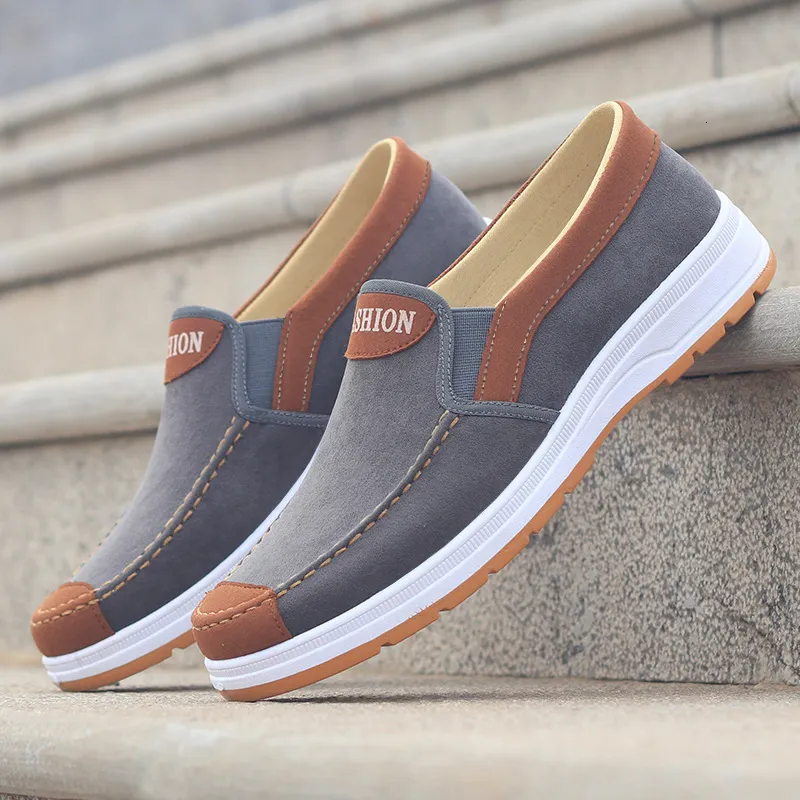 Summer Breathable Cloth Non Slip Canvas Comfortable Casual Men Work Shoes