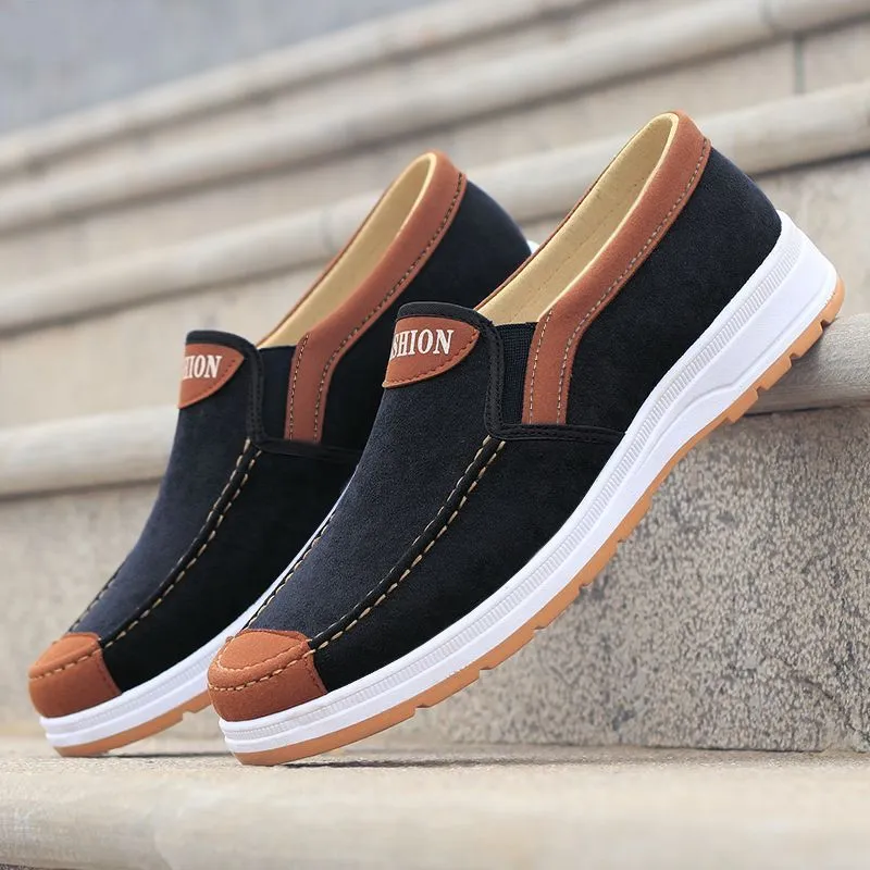 Summer Breathable Cloth Non Slip Canvas Comfortable Casual Men Work Shoes