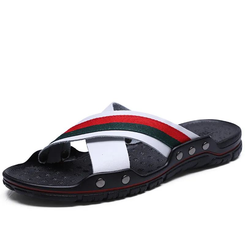 Summer Men Slippers Fashion Cross Strap Beach Wate...