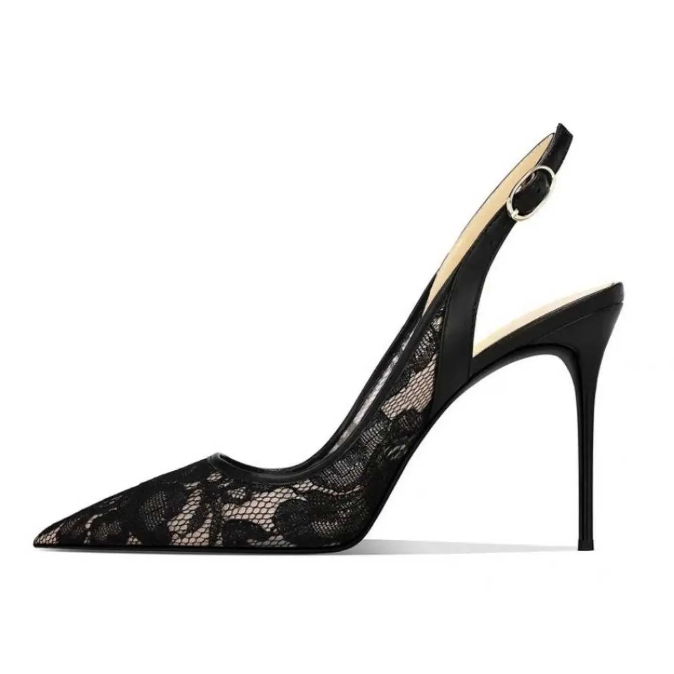 Summer Slip on Elegant Shoes Women Pointed Mesh Breathable Fashion High Heel Shoes Trend Shoes for Women