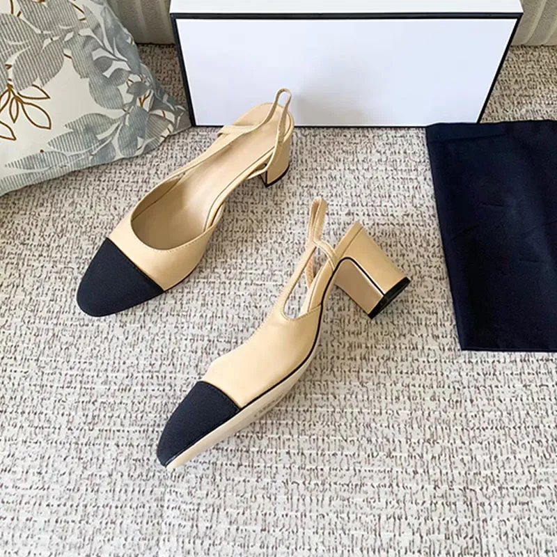 Women Dress Shoes Sandals Leather High Heels Spring And Autumn Pointed Toe Height