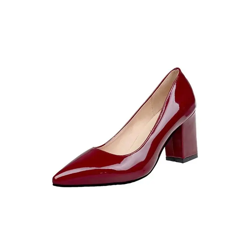 High-heeled Shoes Women Pointed Shallow Mouth Shoes Women's Thick-heeled Fashion Shoes