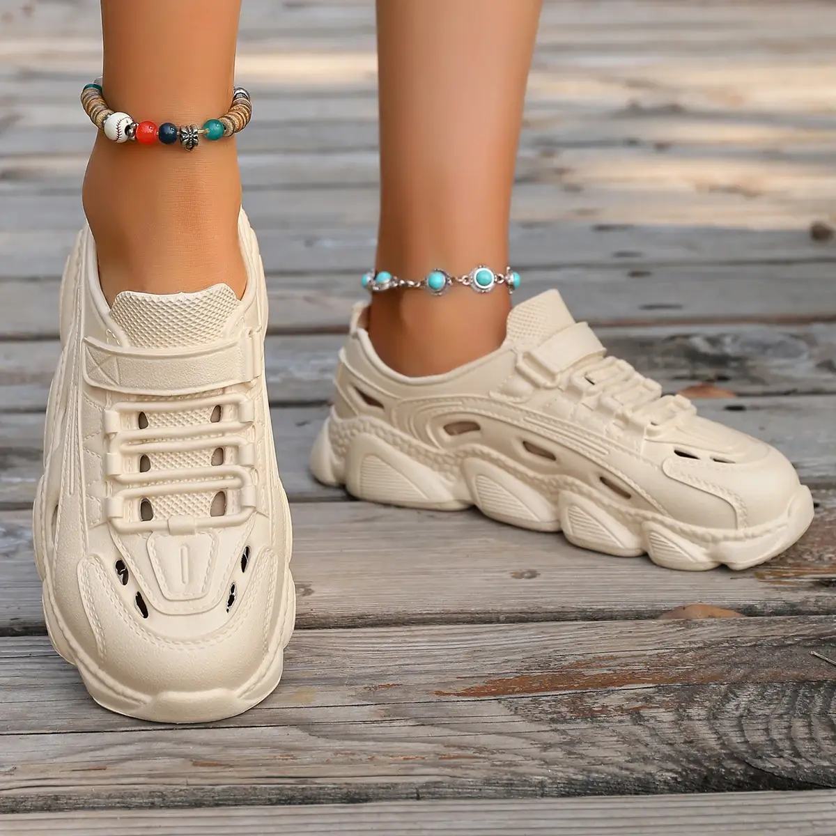 Summer Round Toe Covered Thick Sole Sneakers Comfortable Fashion Breathable High Top Women's Casual Sandals