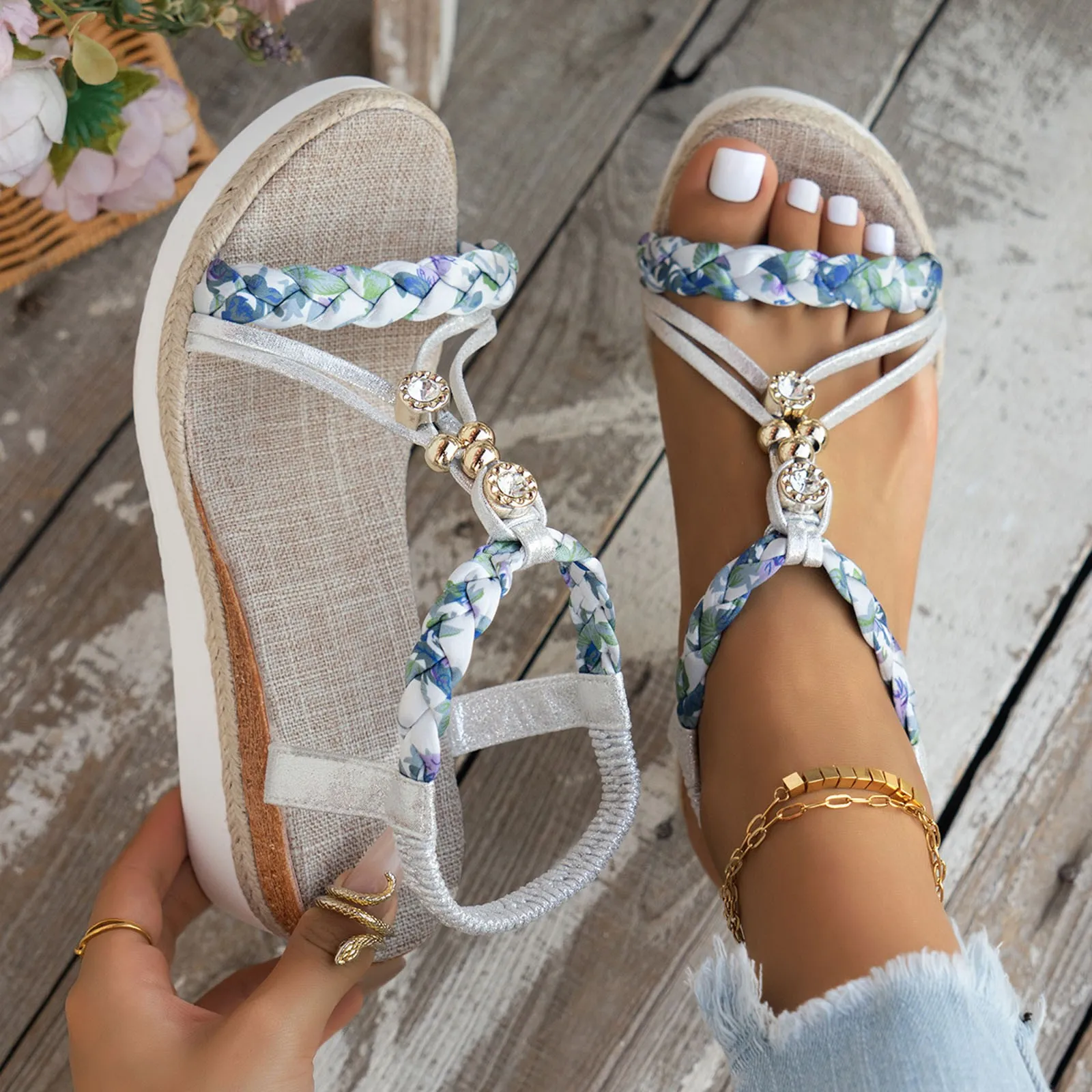 Sandals Summer Women Wedges Bohemian Style Fashion Platform Casual Outdoor Shoes
