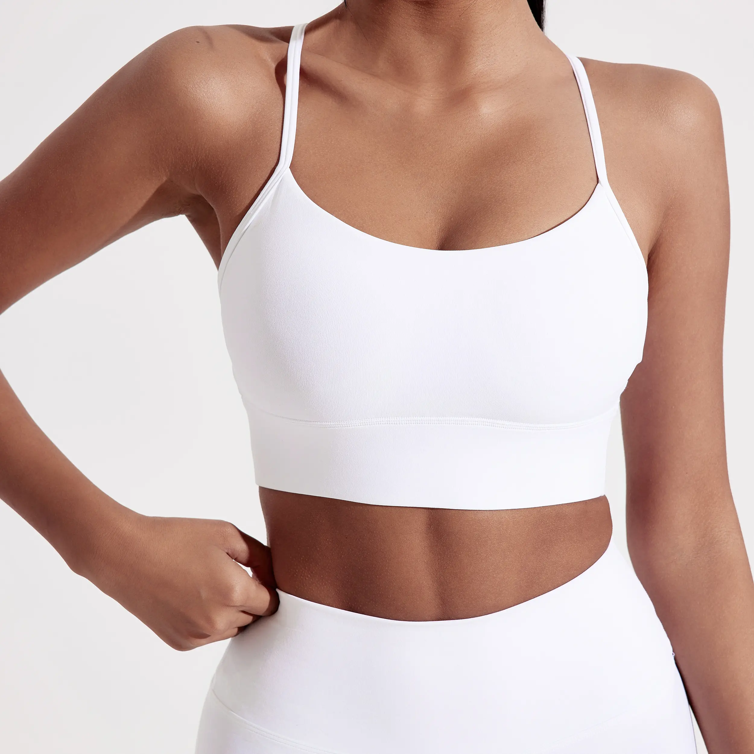 Solid Color Gym Yoga Underwear Women Y Shape Fitness Sport Bra High Strength Tight Top Comprehensive Training With Chest Pad