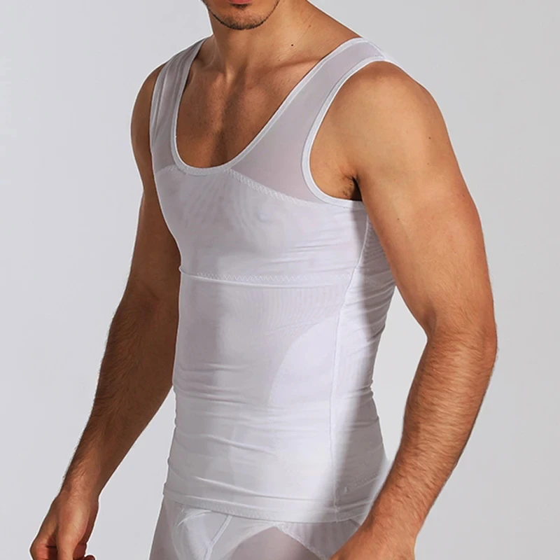 Men's Compression Vest Slimming Undershirt for Workout and Weight Loss Waist Trainer Tank Top