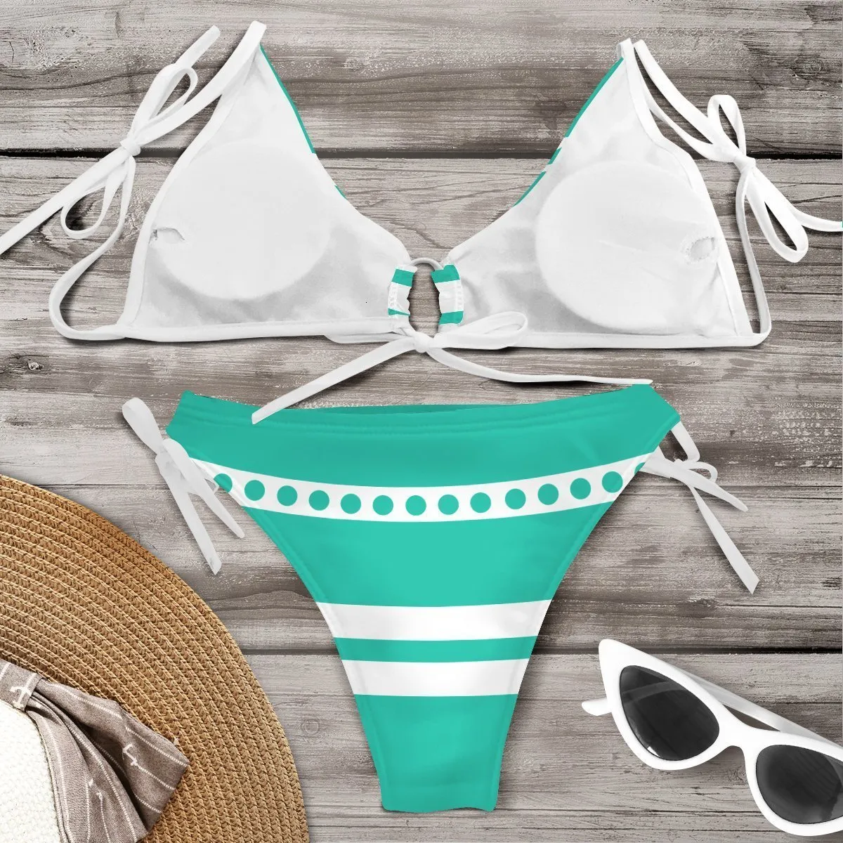 Women's Split Suspenders Swimsuit Including Underwear Panties and Swimming Pants