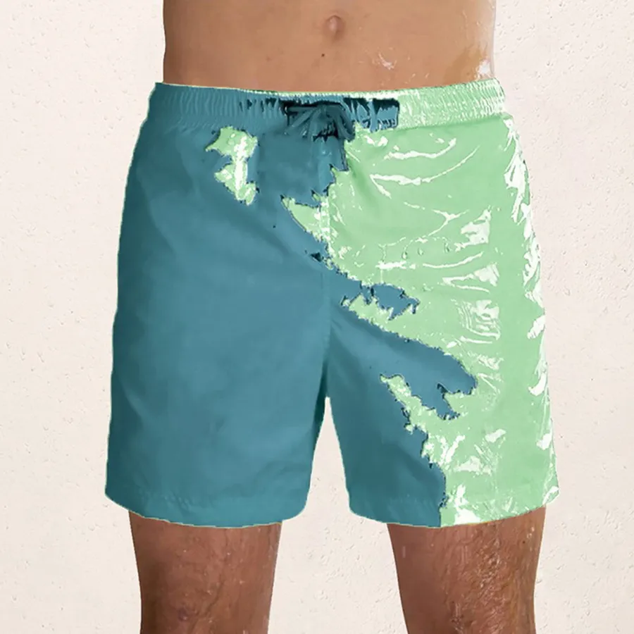 Men’s Swim Shorts Quick Dry Color Changing Water-Activated Surfing Trunks