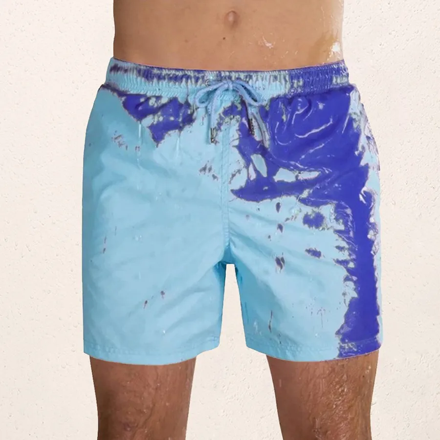 Men’s Swim Shorts Quick Dry Color Changing Water-Activated Surfing Trunks