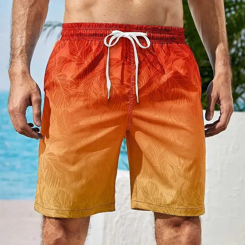 Men's Colorful 3D Printed Beach Shorts Stylish and Loose Fit for Surfing and Swimming