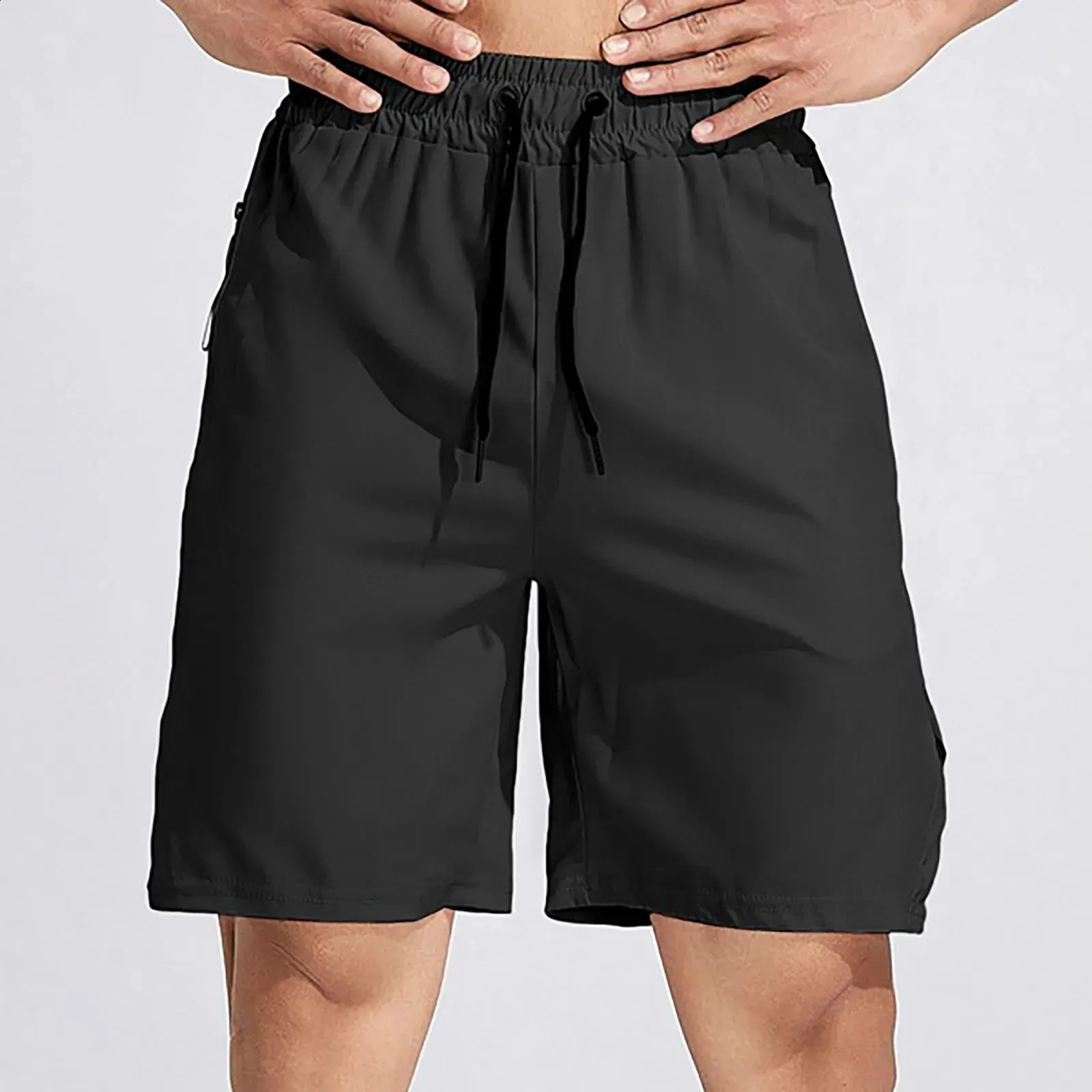 Summer Fitness Swim Shorts for Men Single Layer Solid Color Sportswear