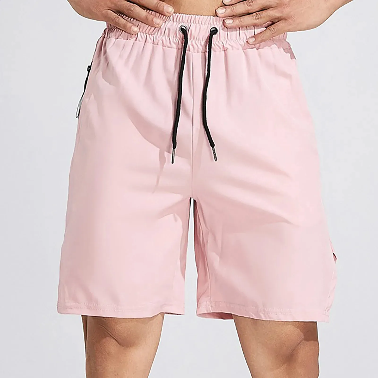Men's Solid Color Athletic Shorts Single Layer Summer Fitness Leisure Swim Trunks
