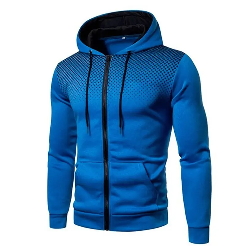 Men's Hoodie Zipper Pocket Polka Pot Print Hoodie Sweatshirt Sport Outdoor Casual Running Hoodie Slim Fit Sweatshirt