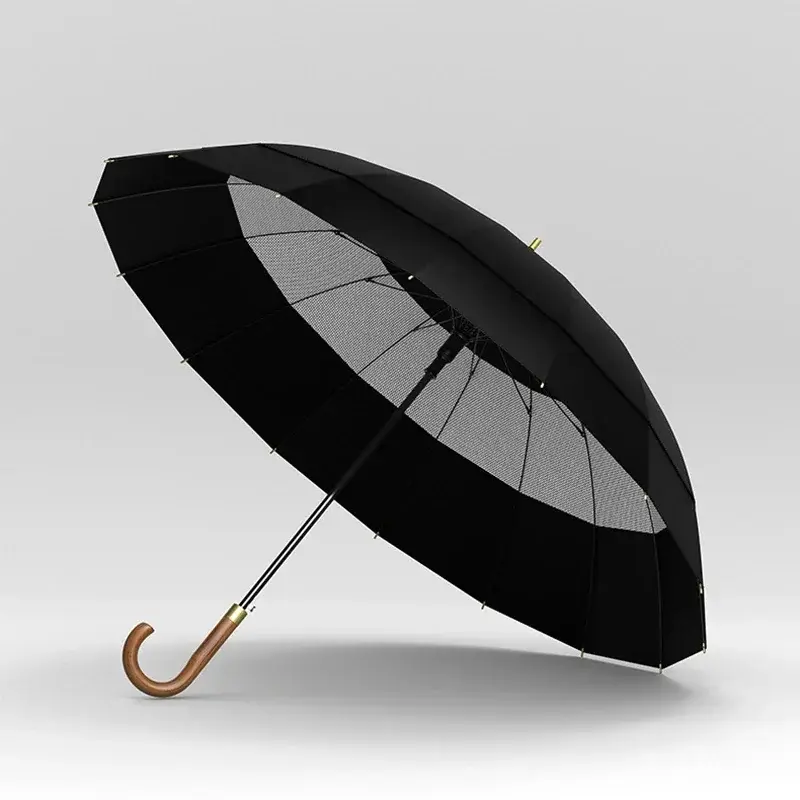 Long Handle 16 Bones Windproof Umbrella ...
