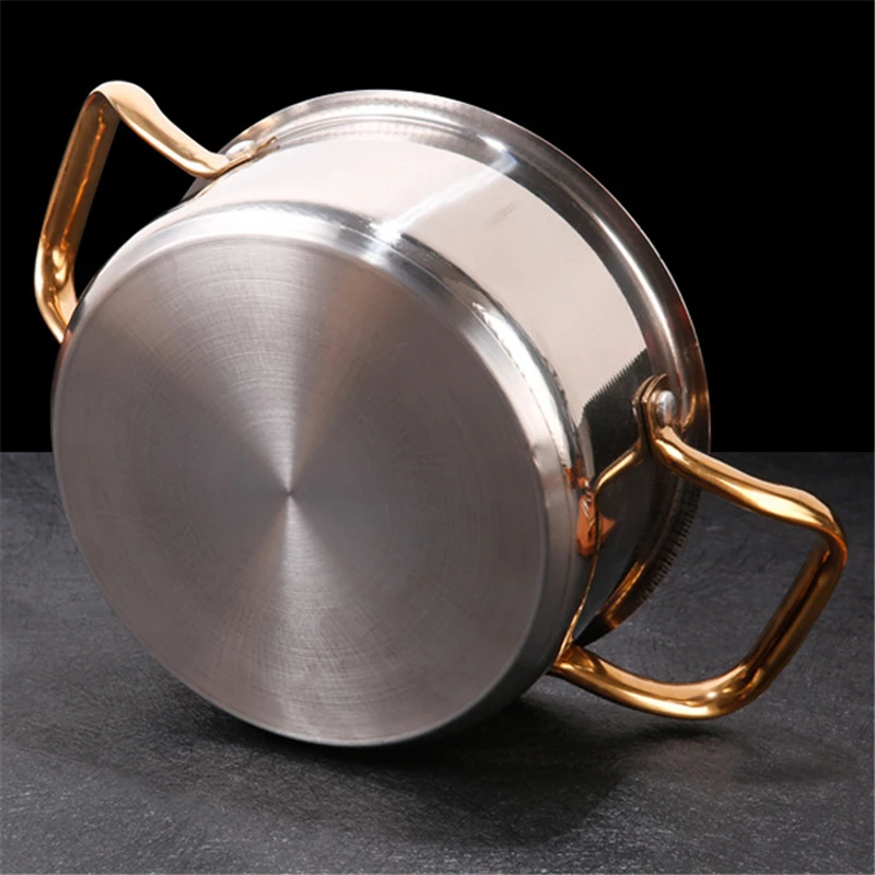 Stainless Steel Soup Pot Honeycomb Non-Stick Pot with Lid for Induction & Gas Stove Universal Use