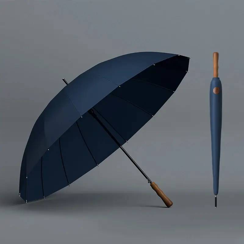 16 Ribs Long Umbrella Windproof Strong ...