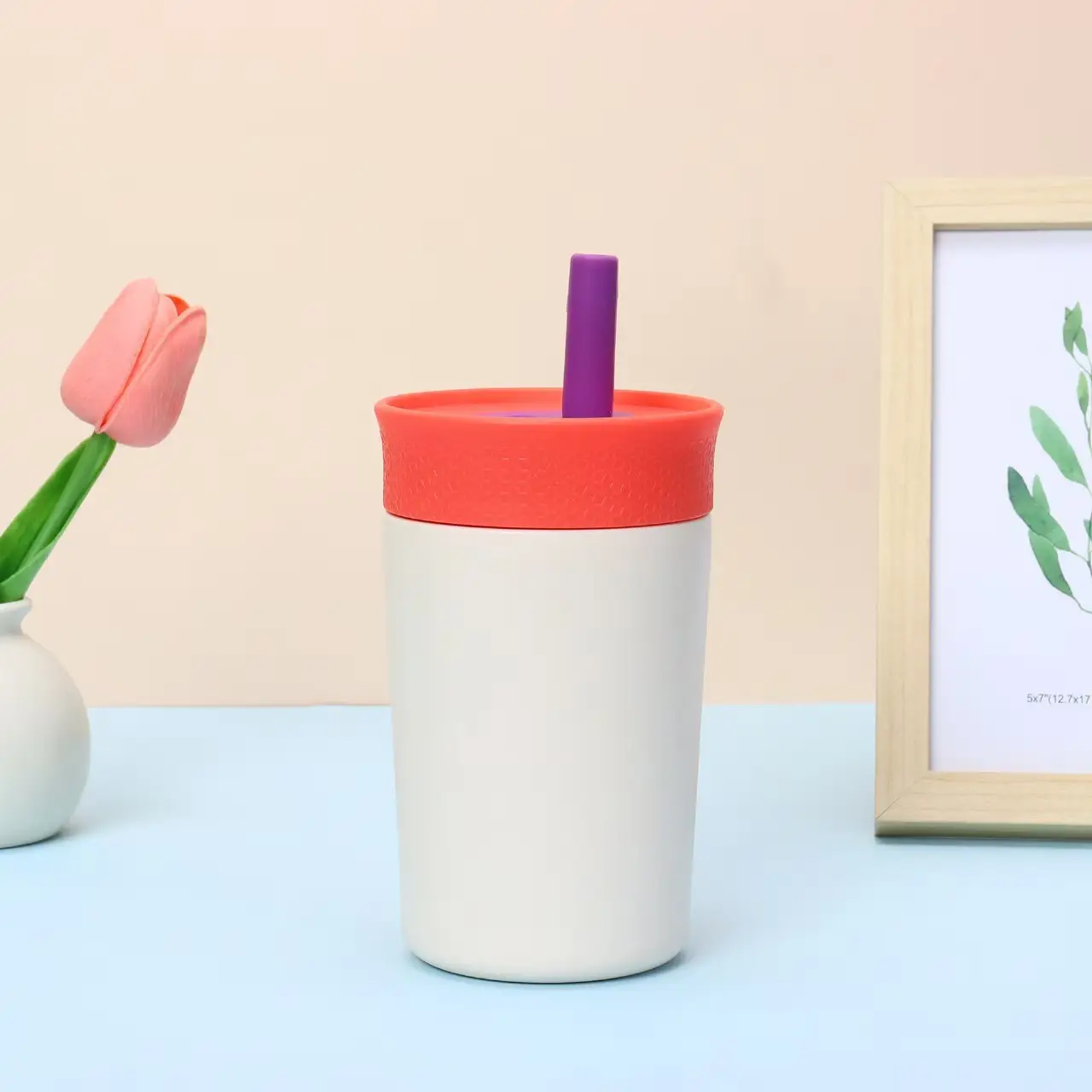 Insulated Water Bottle with Straw Double ...