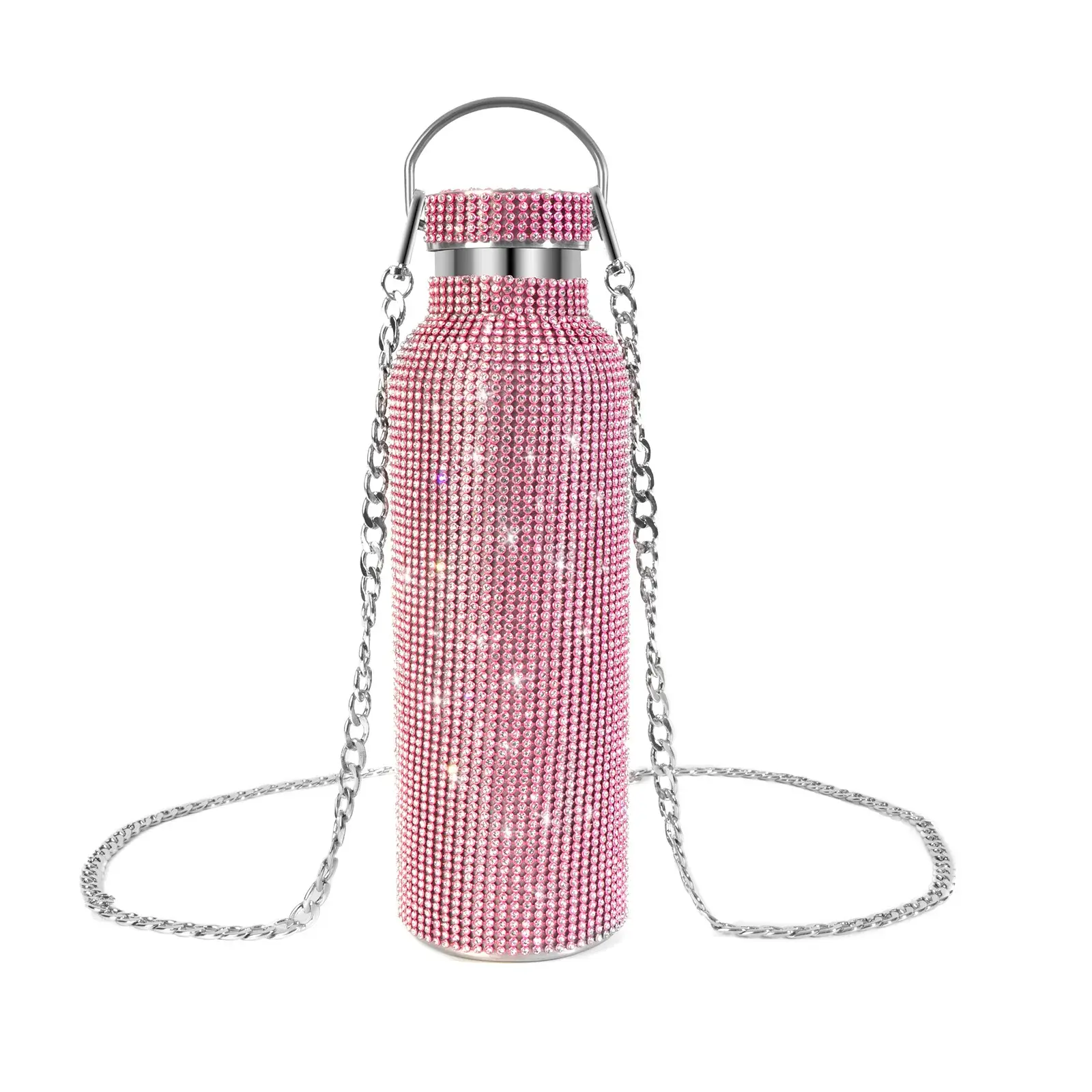 Diamond Thermos Bottle with Chain Flask ...