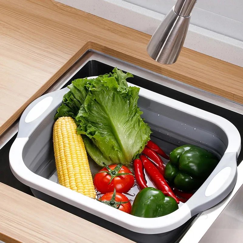 Multifunctional Three-In-One Foldable Cutting Board Drain ...