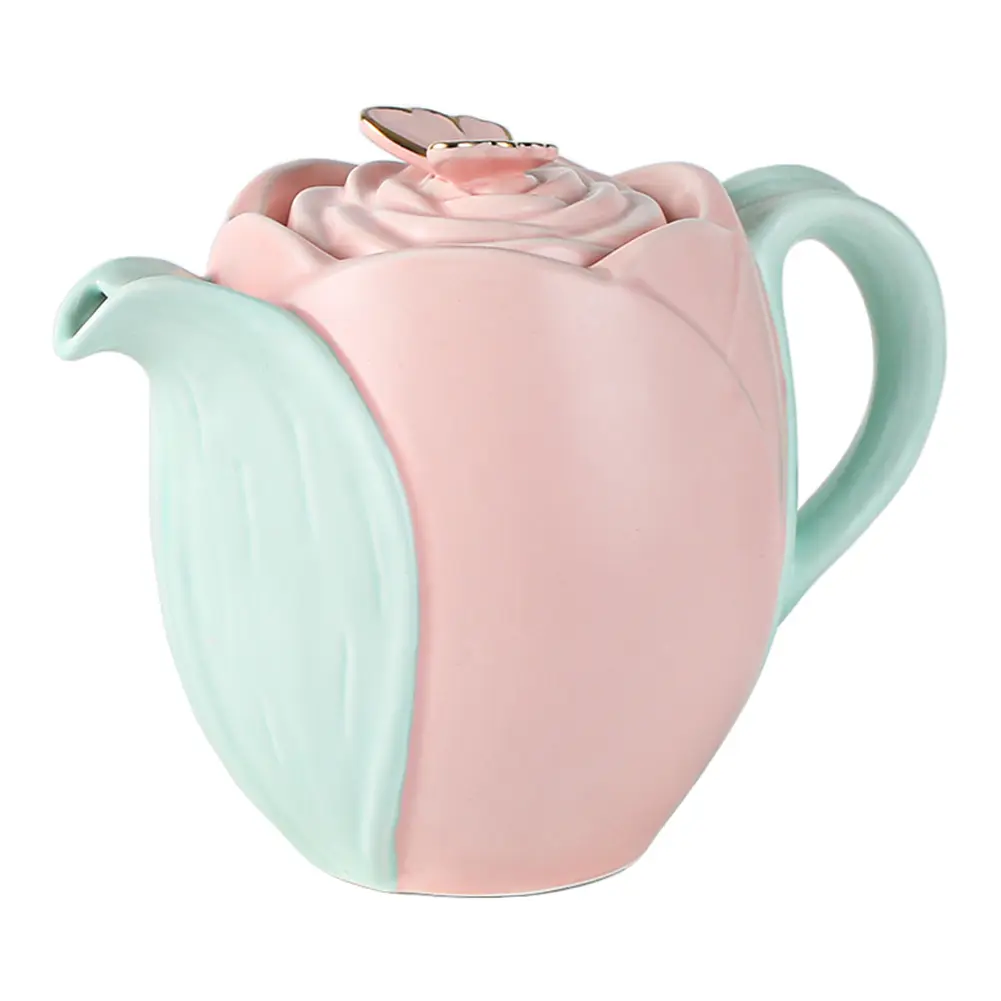 Tulip Ceramic Coffee Pot with Infuser and Lid Tea ...