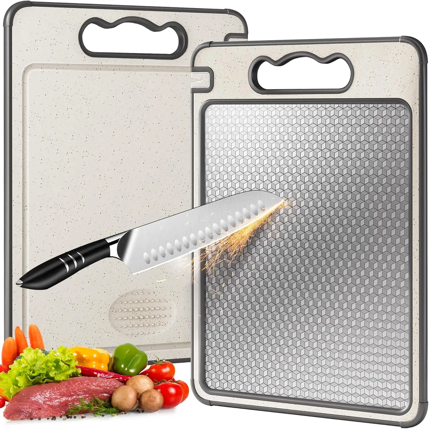 1pcs Stainless Steel Cutting Board Double ...