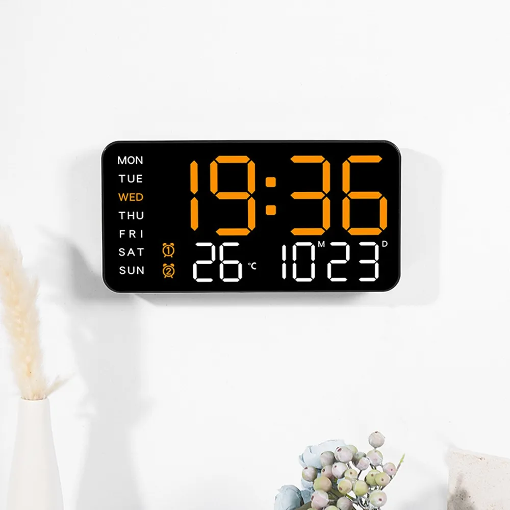 LED Digital Wall Clock Temperature ...