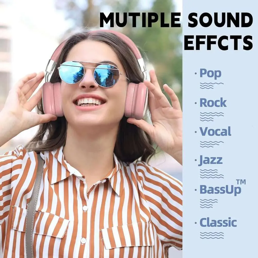 Wireless Bluetooth Over Ear Headphones Foldable Wired Stereo Headset with Microphone