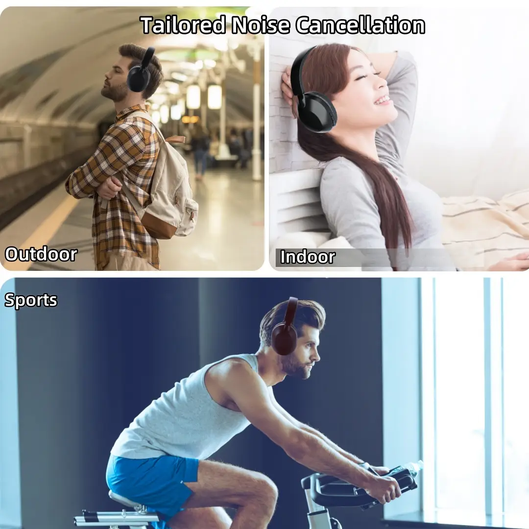 Wireless Bluetooth Headphones V5.3 Foldable Over Ear Stereo Headset Gaming Earbuds with Mic