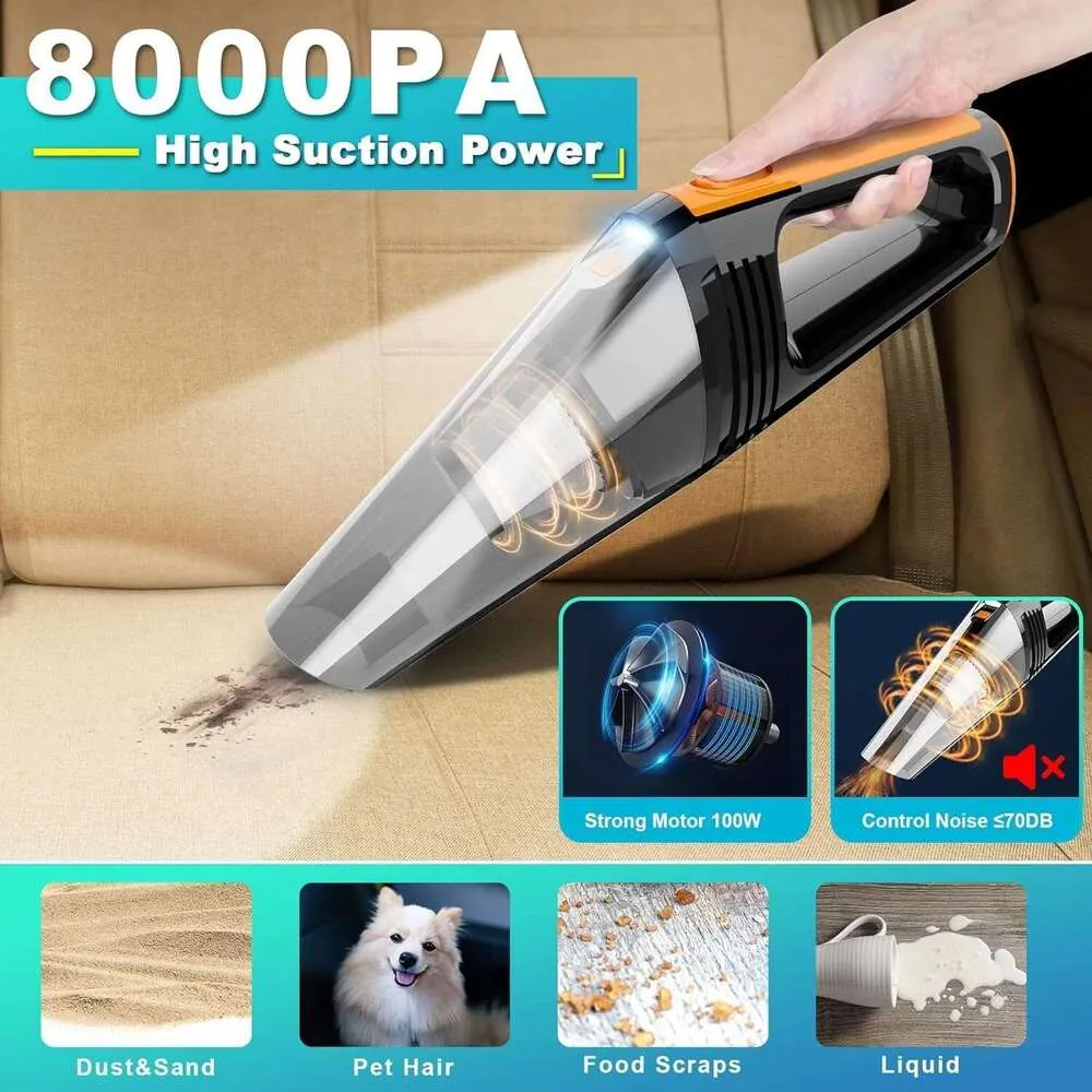 12V Strong DC Cordless Handheld Car Vacuum Cleaner High Power Portable Wireless Cleaning Vacuum for Vehicle