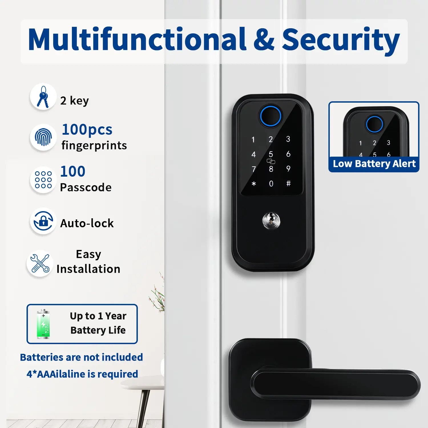 TTLOCK Smart Deadbolt Bluetooth APP Fingerprint Door Lock Keyless Entry Digital Electronic Lock for Home
