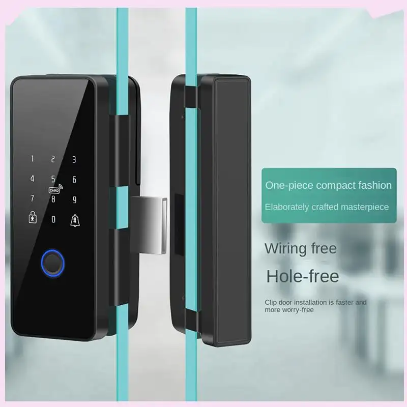Waterproof Graffiti WiFi Smart Door Lock Fingerprint Electronic Lock for Glass Door Modern Style
