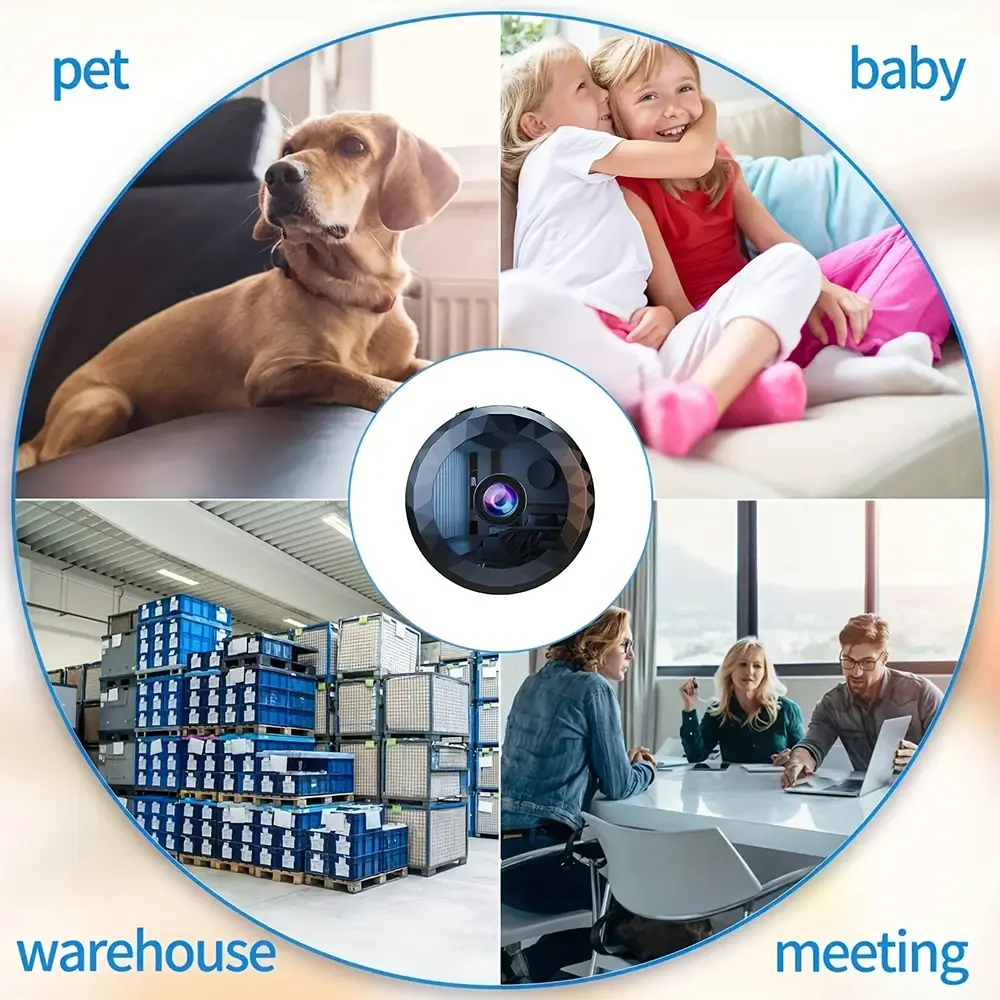 Mini 1080P WiFi Security Camera Rechargeable Wireless HD Cam with Motion Detection and Video Monitoring