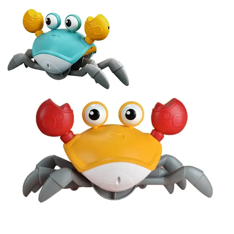 Dancing Crab Toy For Crawling Babies Interactive Escape Crab Walks Dances With Music Obstacle Avoidance Function
