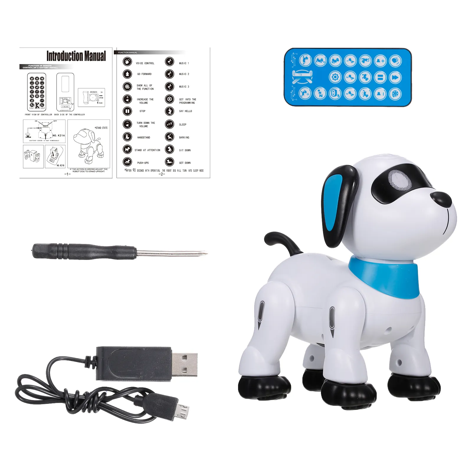 RC Programmable Robot Dog Toy With Dance Light And...