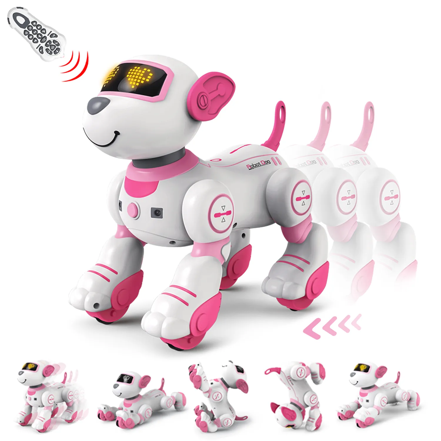 Programmable Robot Dog With Walking Stunts Remote Control Lights And Sounds