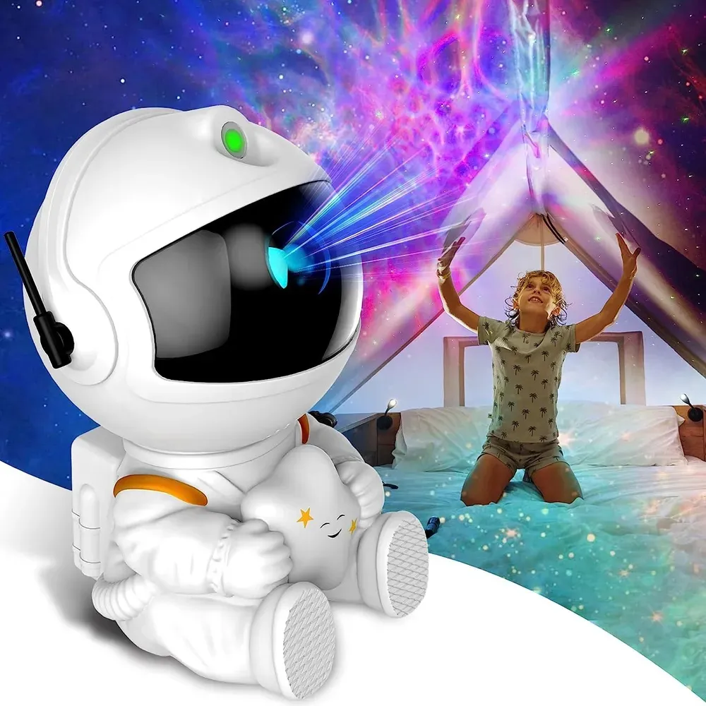 Astronaut LED Night Light With Starry Sky Projection For Bedroom Kids Party Gifts