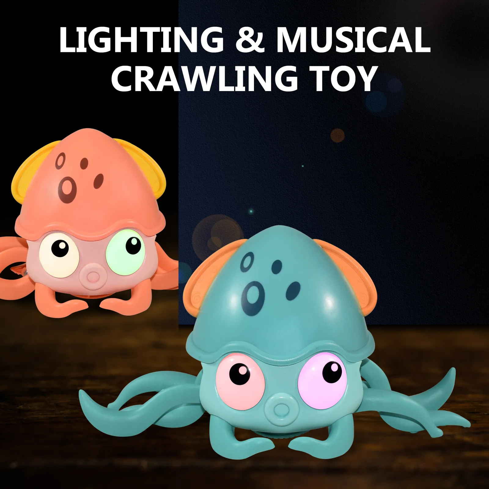 Interactive Crawling Octopus Toy With Music And Es...