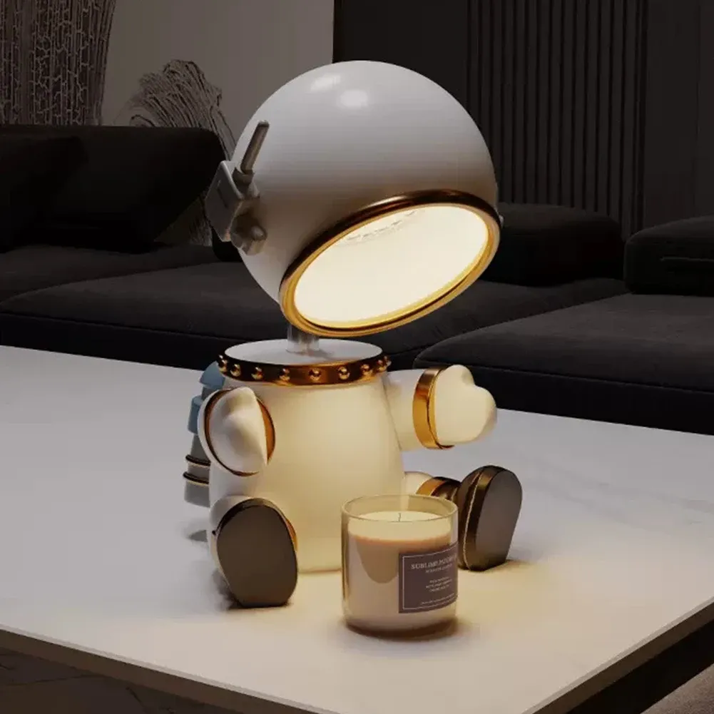 Electric Wax Melting Lamp In Robot Astronaut Design Dimmable Night Light With Timer Function