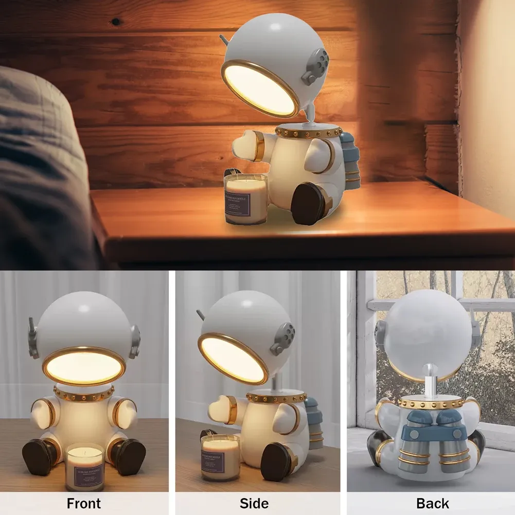 Electric Wax Melting Lamp In Robot Astronaut Design Dimmable Night Light With Timer Function