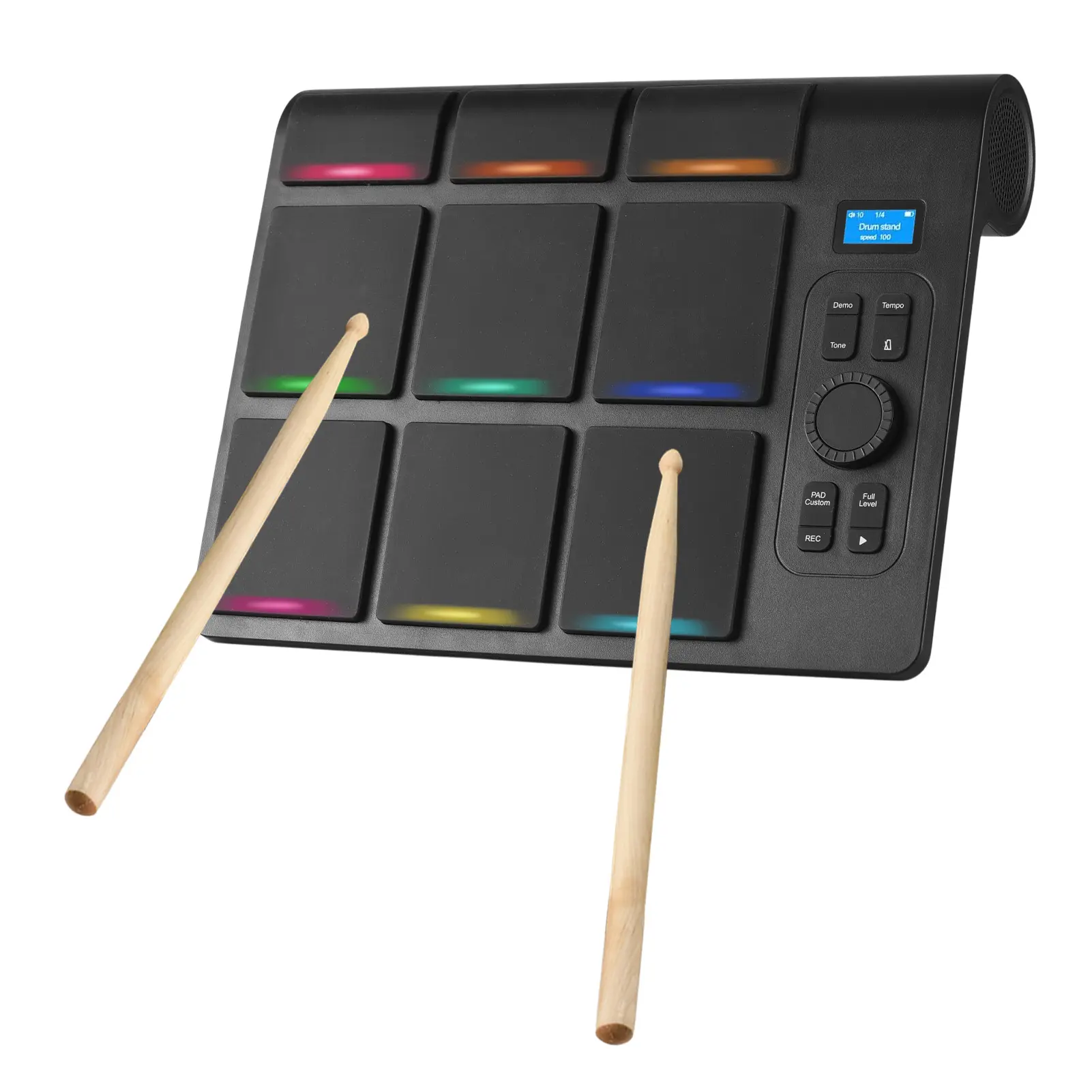 Electronic Drum Portable Drum Set 9 Drum Pads With Drumstick Foot Pedal Midi/Colored Light Function Adjustable Sensitivity