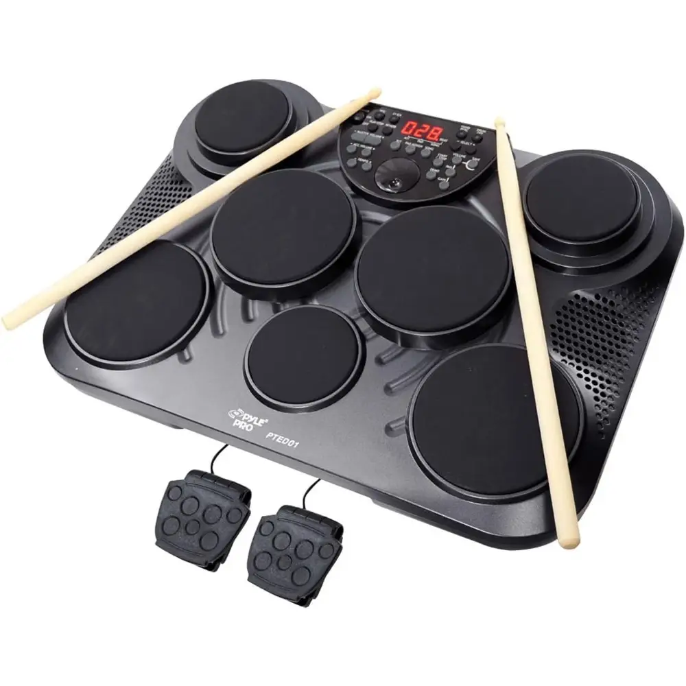 Portable Desktop Drum Kit Includes 7 Touch-Sensiti...